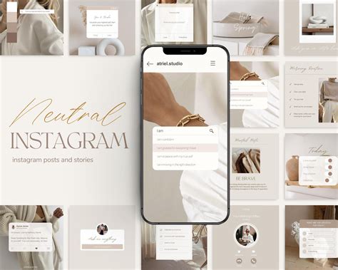 Neutral Aesthetic Instagram Templates Atriel