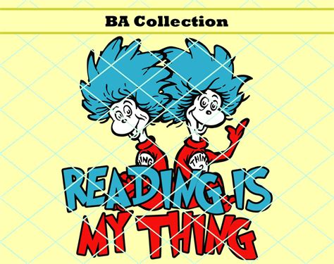 Reading Is My Thing Svg Thing One Two Svg Dr Seuss Svg Etsy