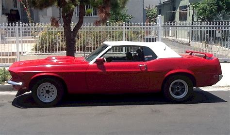 Red 1969 Ford Mustang Convertible