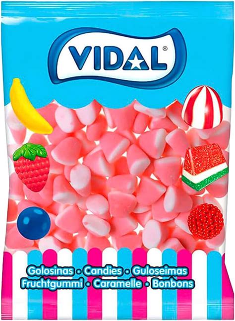 Vidal Golosinas Besos Azúcar Caramelo De Goma Sabor Fresa Nata Y