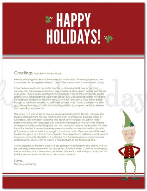 Holiday Letter Template Microsoft Word