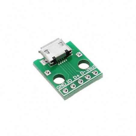 Adaptador Micro Usb A Dip Pin Conector Hembra Tipo B Pcb