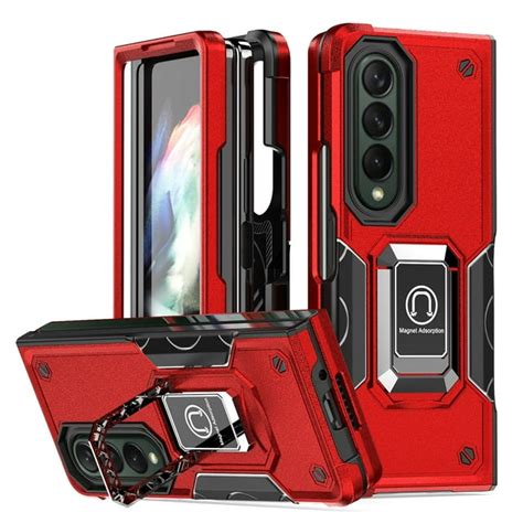 Tjs For Samsung Galaxy Z Fold 5 Phone Case [military Grade] Heavy Duty Magnetic Support Ring