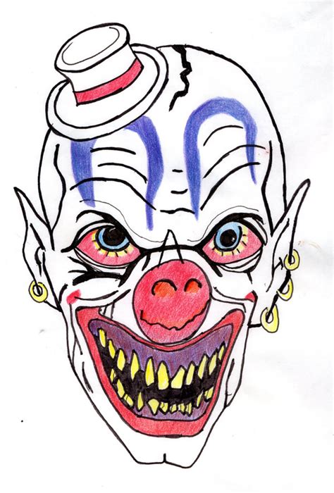 Scary Clown Face Drawing | Free download on ClipArtMag