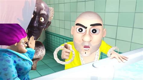 Scary Teacher 3D Vs Mad Scientist Vs Scary Robber Home Clash Bathtub