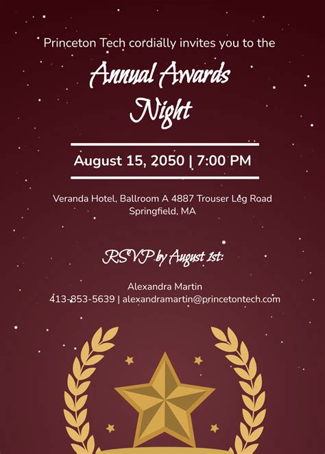 Free Awards Night Invitation Template Edit Online And Download