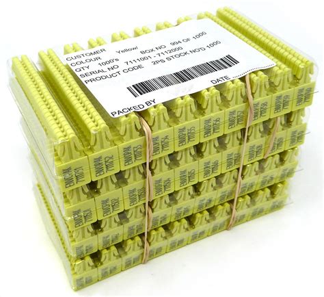 Yellow Plastic Security Seals Type Arrow And Numbered For Suitcases