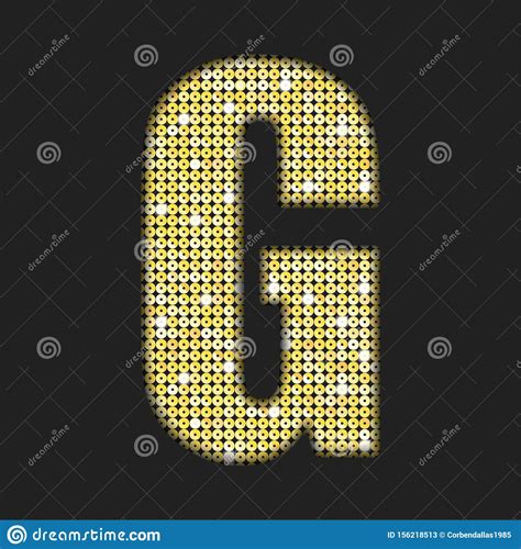 Vector Gold Glitter Or Sequins Letter G Stock Vector Illustration