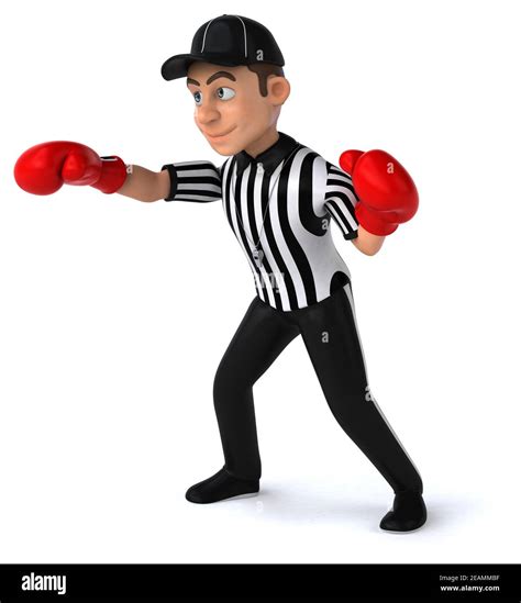 Fun 3D Illustration of an american Referee boxing Stock Photo - Alamy