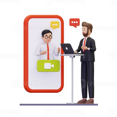 D Online Job Interview Illustration Png