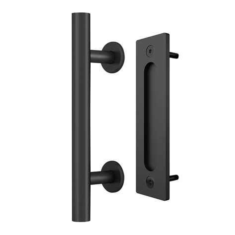 Barn Door Pull Handle Set Matte Black Rolltrak