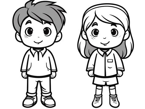 Boy And Girl Coloring Page For Download Coloring Page