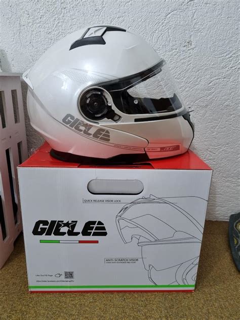 Gille Helmet Gxr White Modular Motorbikes Motorbike Parts