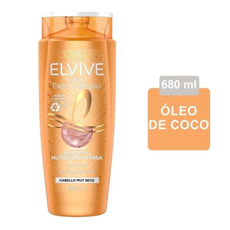 Shampoo L Oréal Elvive óleo extraordinario nutrición intensa cabello