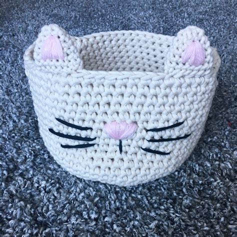 Kitty Cat Basket PDF Crochet Pattern Crochet Basket Kids - Etsy