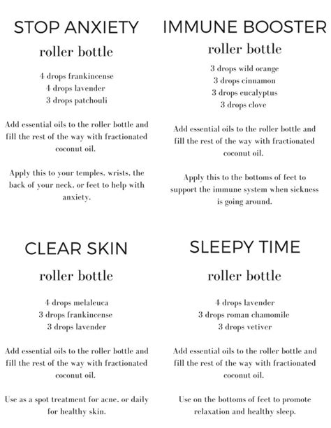 Eight Essential Oil Roller Bottle Recipes with Free Printables ...