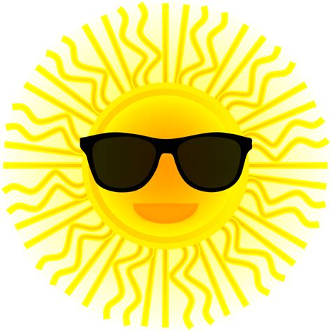 Sun with sunglasses (102306) Free SVG Download / 4 Vector