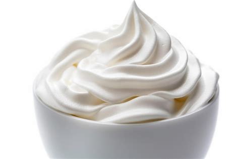 Premium Photo Whipped Cream In Bowl With White Background