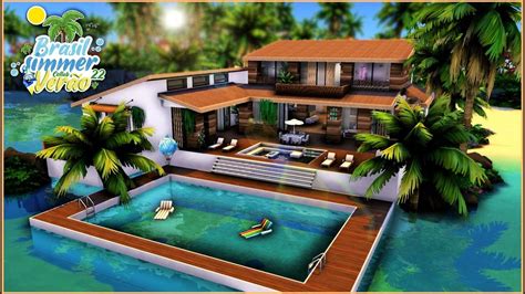 Casa De Praia Brasileira Luxuosa Brasil Simmer Collab The Sims 4 Youtube