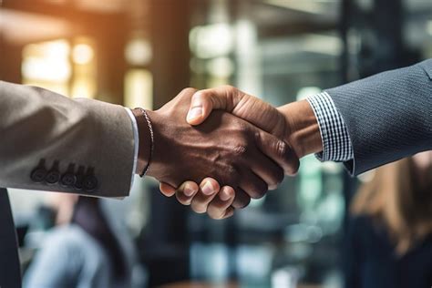 Premium Ai Image Businessmen Making Handshake With Partner Greeting