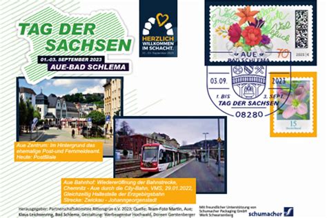 Sonderbriefe Und Briefmarken W Rdigen Tag Der Sachsen In Aue Bad Schlema