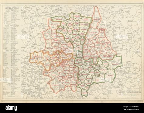 London Postal Districts Post Code Areas N Nw W Sw Se E Bacon 1913