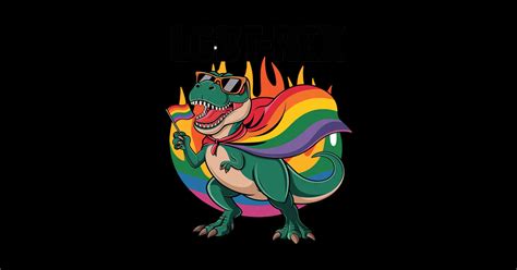 Gay Dinosaur LGBT Rex Rainbow Pride Flag Parade Gay Dinosaur Lgbt Rex Rainbow Pride Sticker