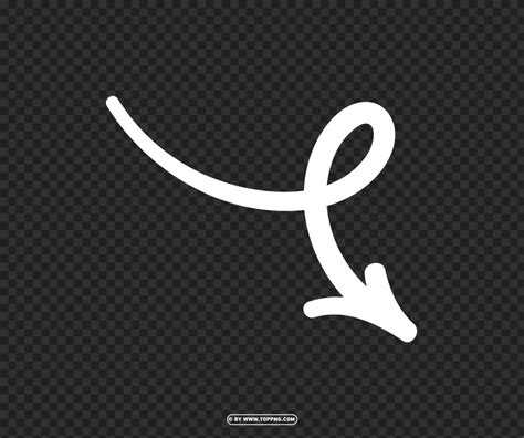 Free Download Hd Png White Hand Drawn Arrow Down Right Design Png