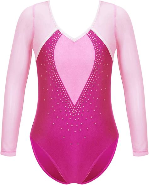 Jeatha M Dchen Gl Nzend Balletttrikot Turnbody Langarm Ballettbody Tanz