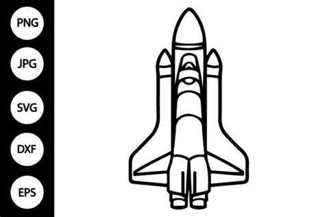 Outline Space Shuttle SVG Coloring Page Graphic By MYDIGITALART13