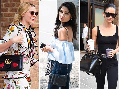 Celebs Hit the Press Circuit with Bags from Gucci, Versace, Chanel and ...