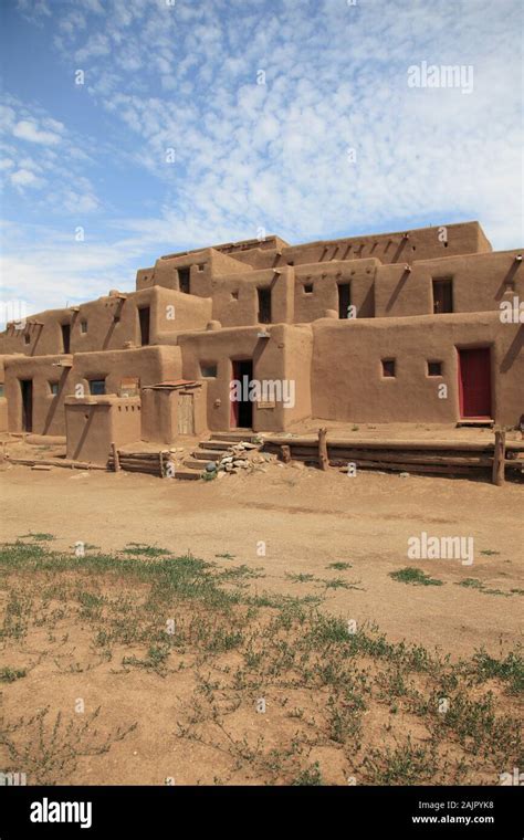 Taos Pueblo Unesco World Heritage Site Taos New Mexico Usa Stock