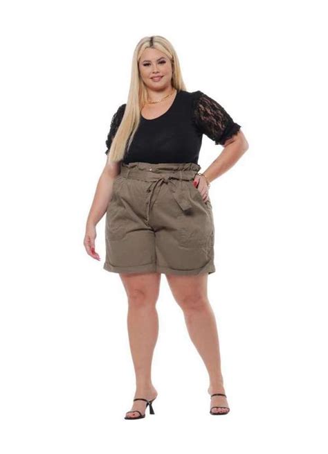 Shorts Plus Size Feminino Clochard 46 Ao 54 Razon 1104 Verde