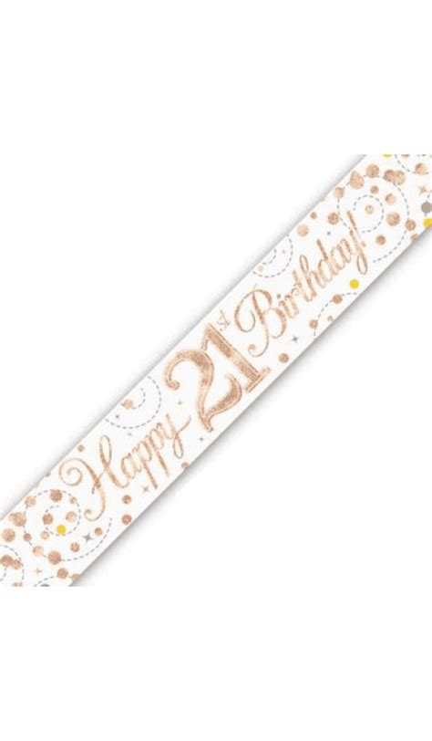 Foil banner 21st Birthday Rose Gold - The Party's Here