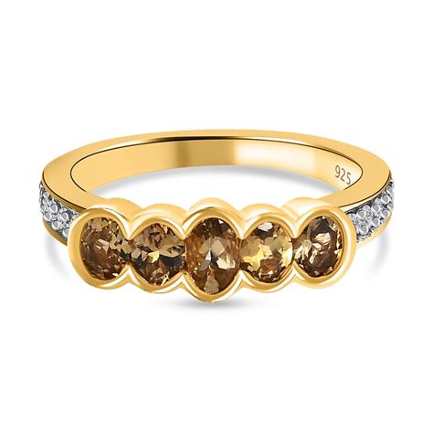 Aa Nat Rlicher Goldener Tansanit Und Zirkon Ring Ct Shoplc