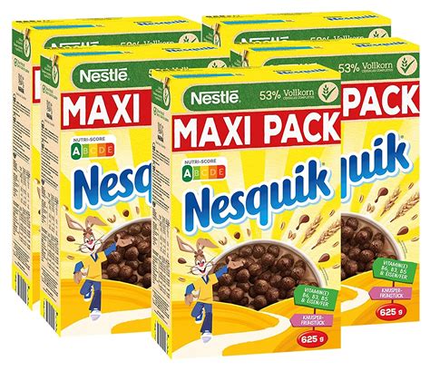 Nestlé Nesquik Knusper Frühstück Schoko Cerealien mit Vollkorn 5er