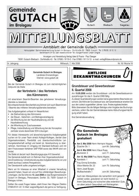 Mb Gutach Kw Layout Bei Der Gemeinde Gutach Im