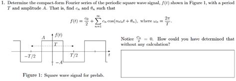 Solved Determine The Compact Form Fourier Series Of The Periodic