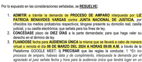 Patricia Benavides No Quiere Ser Investigada Por La Jnj Cuatro Amparos