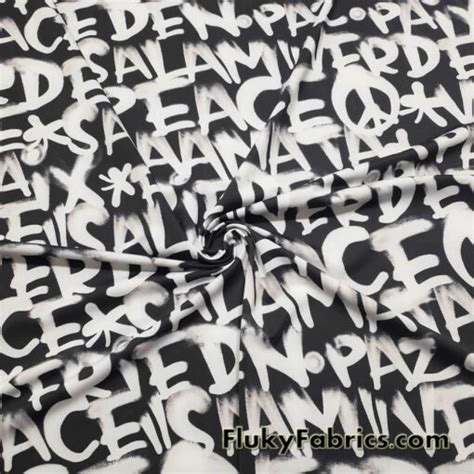 World Peace Text Print On Nylon Spandex Bikini Swimsuit Swimwear