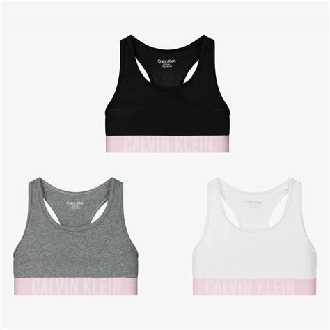 Calvin Klein Girls Cotton Bralettes 3 Pack Childrensalon