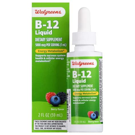 Walgreens B 12 5000 Mcg Liquid 59 Days Berry Walgreens