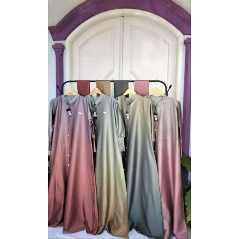 Jual Gamis Perempuan Dewasa Terbaru ARMANI Silk Gradasi Set Hijab Baju