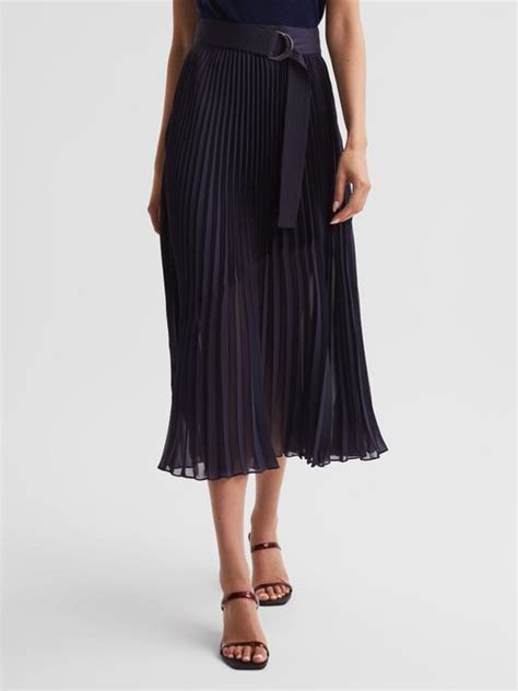 Reiss Anya Pleated Midi Skirt REISS Australia