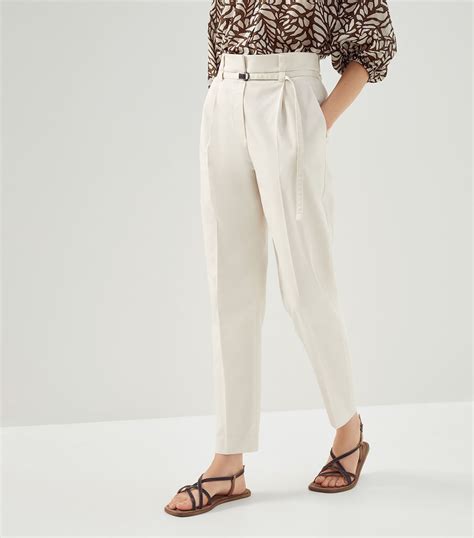 Womens Brunello Cucinelli White High Waist Tailored Trousers Harrods Uk