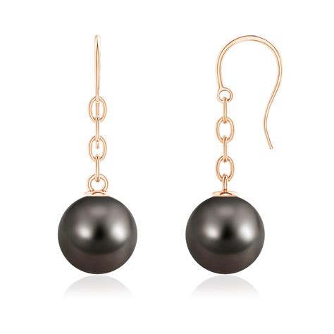 Solitaire Tahitian Cultured Pearl Drop Earrings Pearl Wise