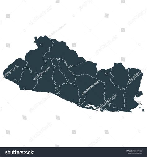 El Salvador Map On White Background Vector El Royalty Free Stock