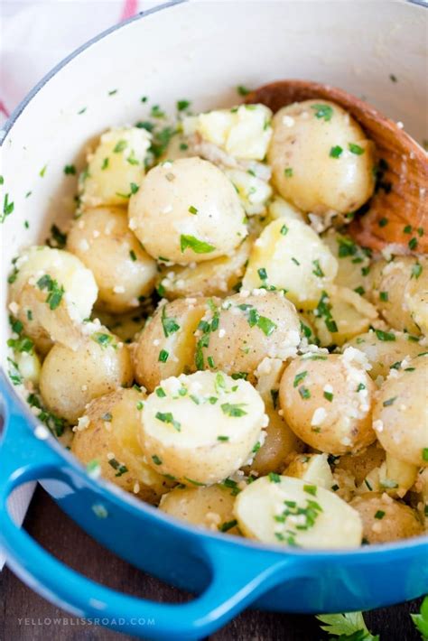 Garlic Herb Baby Potatoes Quick Easy Side Dish Recipe