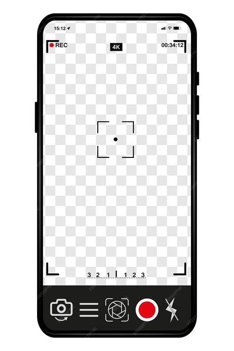 Premium Vector Smartphone Camera Interface Video And Photo Recording