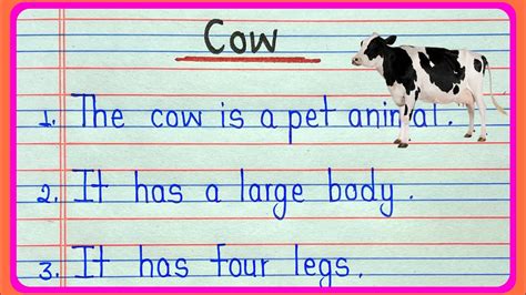 The Cow Essay Lines In English Lines Essay About Cow Essay